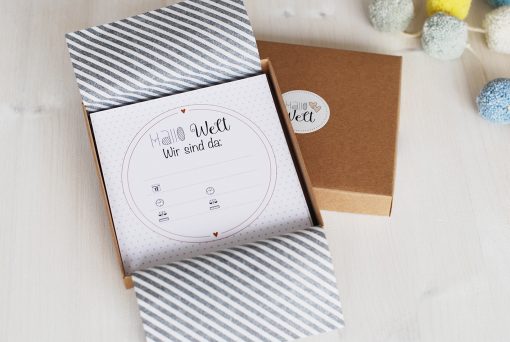 Hallo Welt Babykarten · Zwillinge Meilensteinkarten