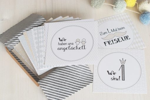 Hallo Welt Babykarten · Zwillinge Meilensteinkarten – Bild 2