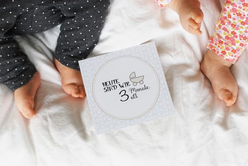 Hallo Welt Babykarten · Zwillinge Meilensteinkarten – Bild 4