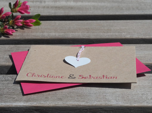 Personalisierte Glückwunschkarte zur HOCHZEIT [Pink]