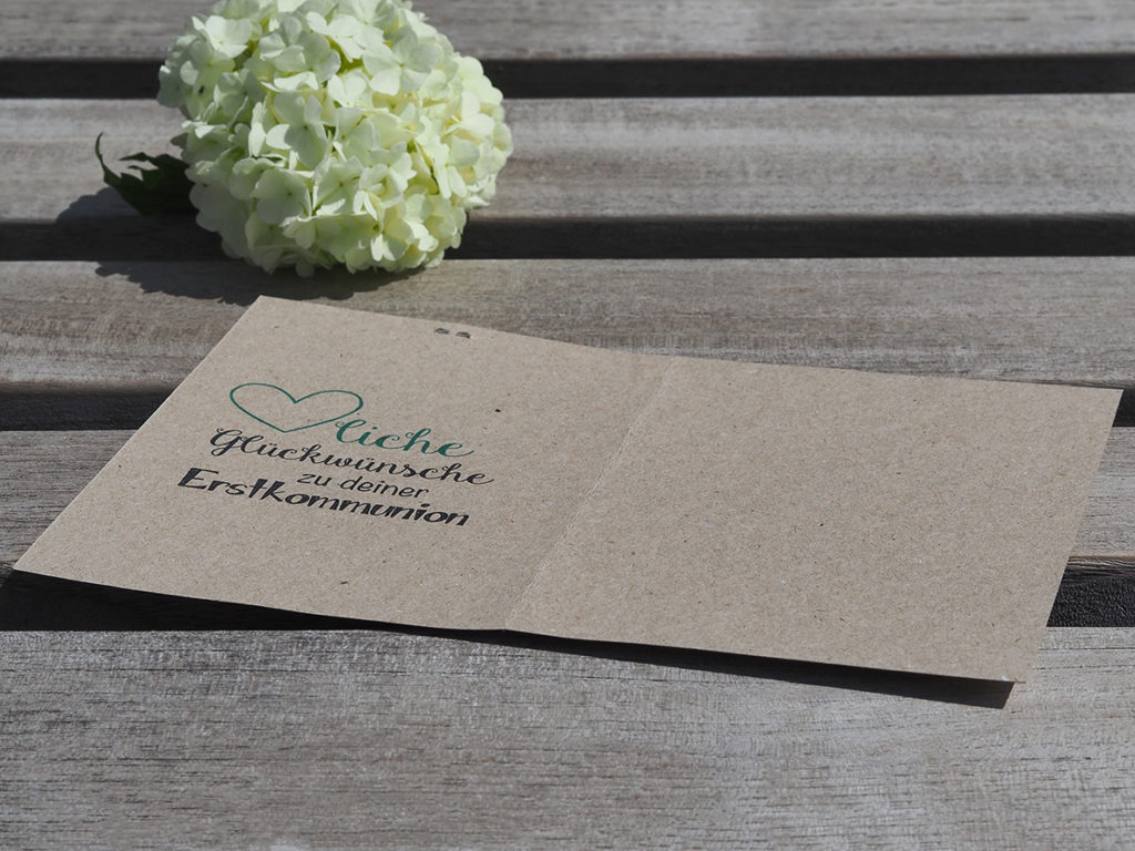 ARKRAFT Erstkommunion-Karte Mit Goldenem Spruch – 17x12 Cm, Inkl. Umschlag (Made In Italy)