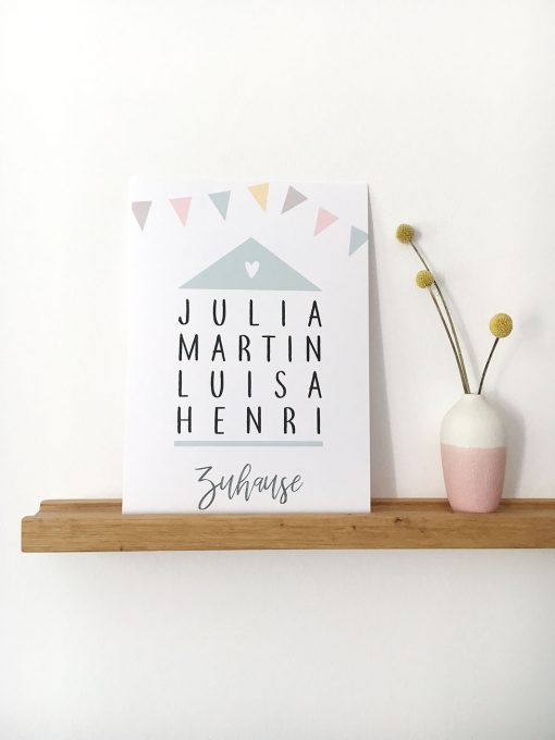 Personalisiertes Familienposter in A4