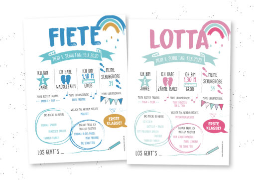 Personalisiertes Poster zum 1. Schultag/Einschulung · A4 · weiß – Bild 4