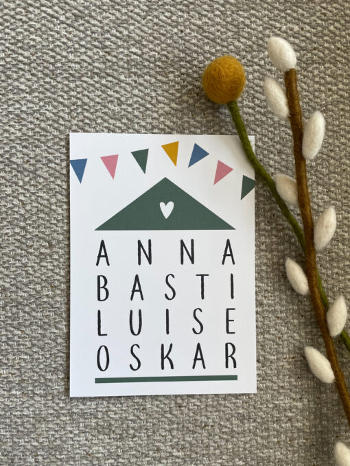 Postkarte Familie