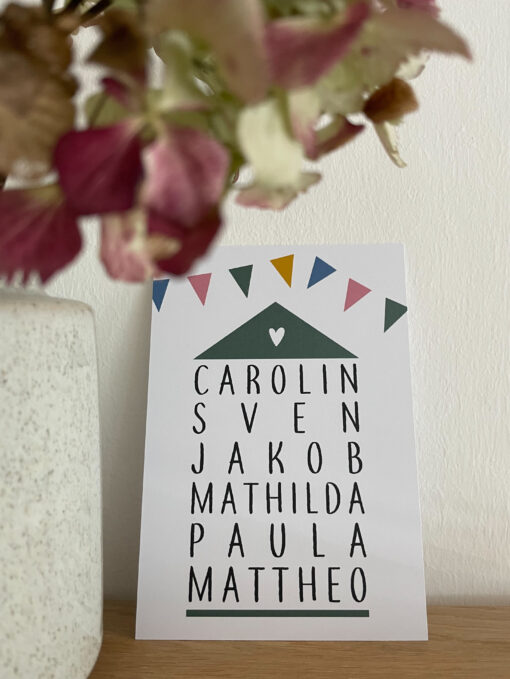 Postkarte Familie
