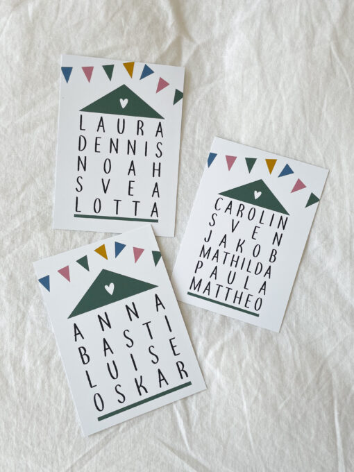 Postkarte Familie