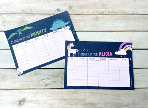 Personalisierter Stundenplan · Dino / Einhorn