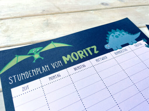 Personalisierter Stundenplan · Dino / Einhorn – Bild 5