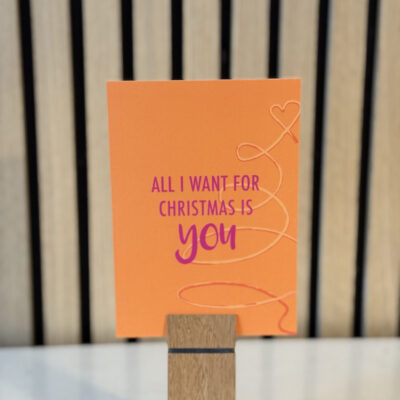 Weihnachtspostkarte "all I want for christmas is you"