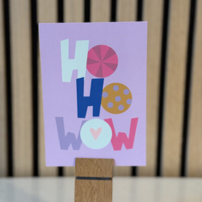 Weihnachtspostkarte "HO HO WOW"